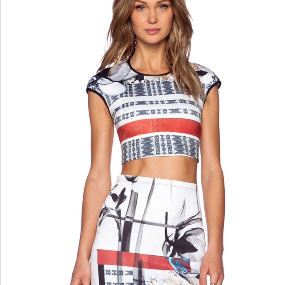 Clover Canyon X Ray Garden Neoprene Crop Top